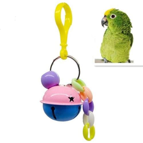 1PCs Pet Bird Toys Bells Toy Parrot Chew Grinding Claw Stand Cage Cockatiel Parakeet Colorful Hanging Stand Toy Bird Supplies