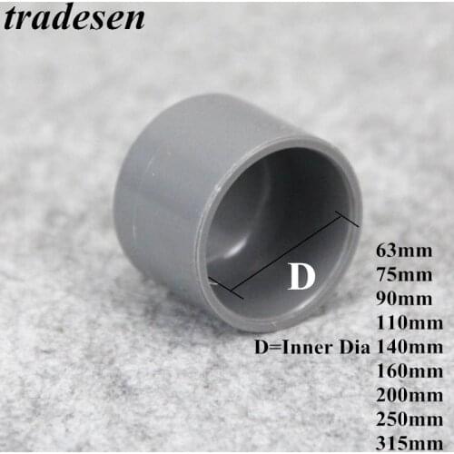 1pc Innenr Diameter 63~315mm PVC End Cap Connector Garden Irrigation Water Pipe Plug Farm Hydroponic Pipe Accessories Adapter