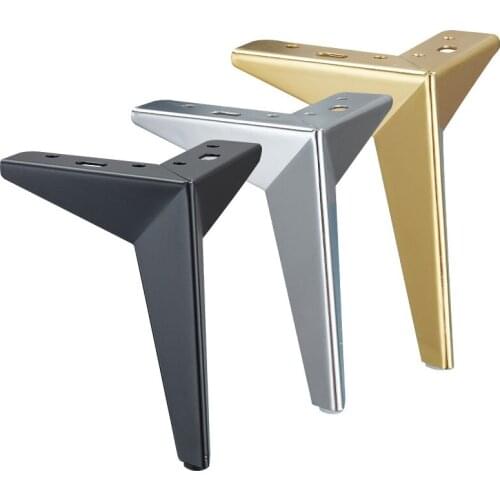 4Pcs Rhombic triangle metal furniture hardware Furniture Feet, Cupboard Height Bed Foot Sofa Feet 10/13/15/17CM with Screws