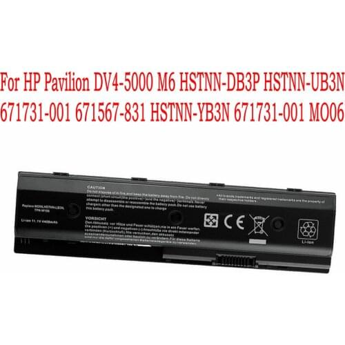 11.1V 4400mAh Laptop Battery For HP Pavilion DV4-5000 M6 HSTNN-DB3P HSTNN-UB3N 671731-001 671567-831 HSTNN-YB3N 671731-001 MO06