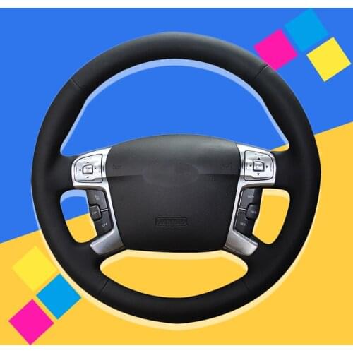 Auto Braid On The Steering Wheel Cover for Ford Mondeo Mk4 2007-2012 S-Max 2008 Interior Car Braiding Wheel Covers Car-styling