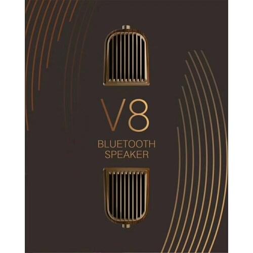 TWS Wireless Bluetooth Speaker 5.0 Portable Magnetic Wood Grain Anti-drop Card Dust-proof and Noise-reduction MP3