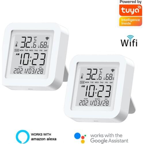 Tuya Smart Life WIFI Temperature And Humidity Sensor Indoor Hygrometer Thermometer With LCD Display For Alexa Google Assistant