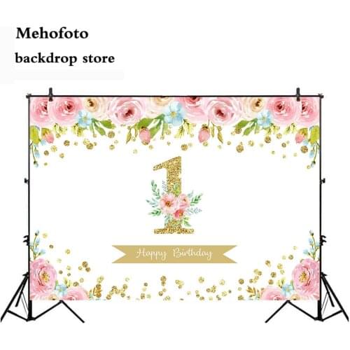 Neoback 1st Birthday Party Decoration Backdrop for Photography Newborn Baby Shower Photo Background Flowers Party Decoration 398