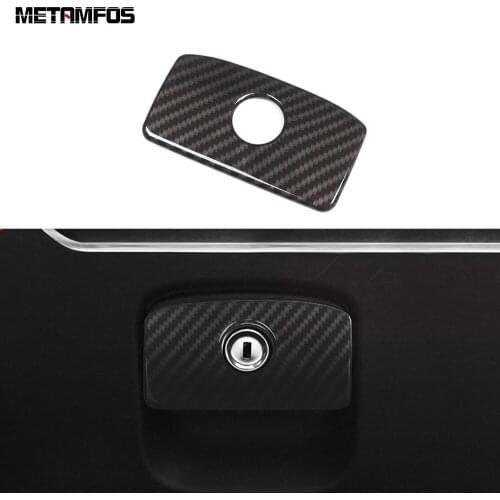 For Jaguar F-PACE XE XF 2016-2019 Carbon Fiber Glove Locker Storage Box Door Handle Cover Trim Decoration Inner Car Accessories