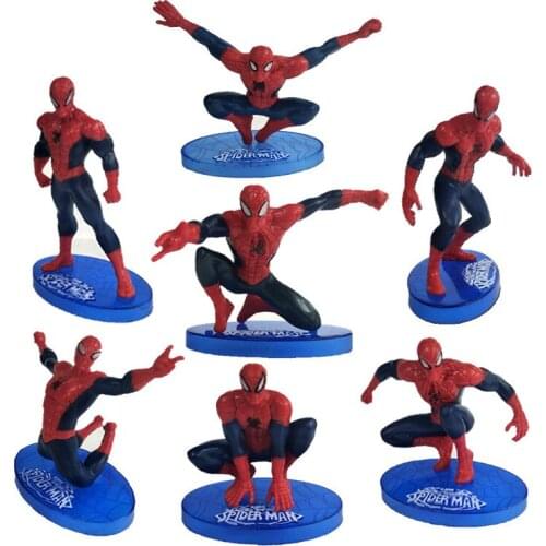 Disney Marvel Avengers Spider Man 4pcs/set 6-9cm Action Figure Posture Anime Decoration Collection Figurine Toy model children