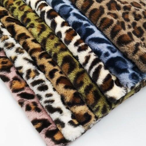 50cm*160cm Leopard Print Flannel Fabric100% Polyester Faux Fur Printing Plush Fabric for DIY Clothing Toys Sewing
