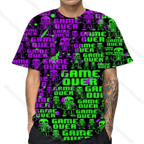 3D Print Men UNDERTALE Sans And Papyrus T-shirts Summer Unisex Short Sleeves T Shirts Male Cartoon Anime Tshirts Cool Camiseta