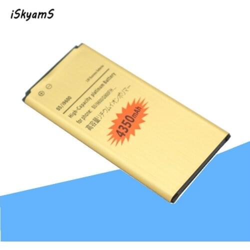 ISkyamS 1x 4350mAh EB-BG900BBE EB-BG900BBC Gold Battery For Samsung Galaxy S5 SV I9600 G900A G900P G900T G900V