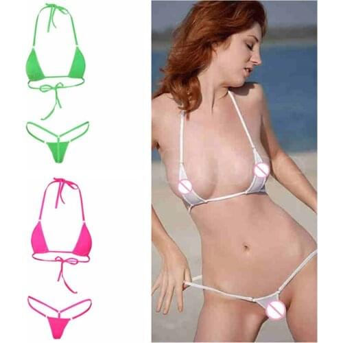 KLV Women Sexy Micro Mini Bikini Thong Underwear G-String Bra Swimwear Sleepwear New High Quality Drop Shipping