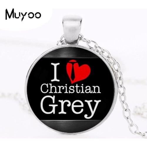 Fifty Shades of Grey,50 Shades of Grey Necklace i love Christian grey Jewelry, Christian pendant, gift for Her Him HZ1