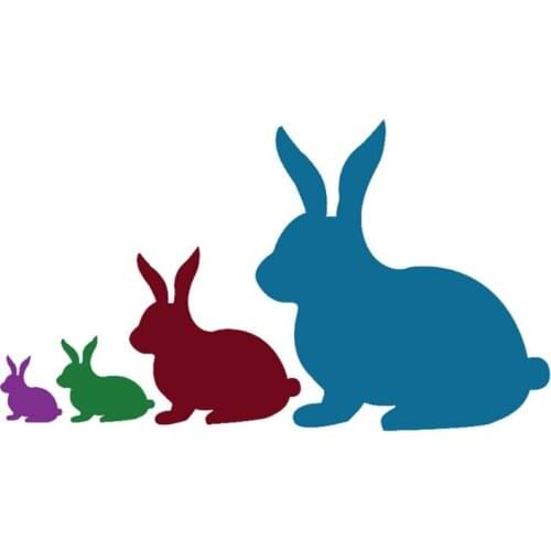 Lovely Rabbit Family Metal Cutting Dies Stencil DIY Scrapbooking Album Stamp Paper Card Embossing Crafts Decor 203C