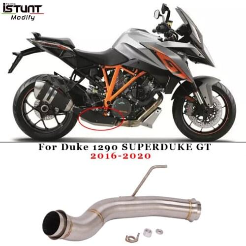 For Duke 1290 SUPERDUKE GT Modified Catalyst Middle Tube Escape Motorcycle exhaust Middle Link Tube Catalyst Removal Eliminator