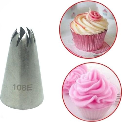 #108E Nozzle Pastry Stainless Steel Cake Cream Tips DIY Cake Decorating Baking Cake Tool
