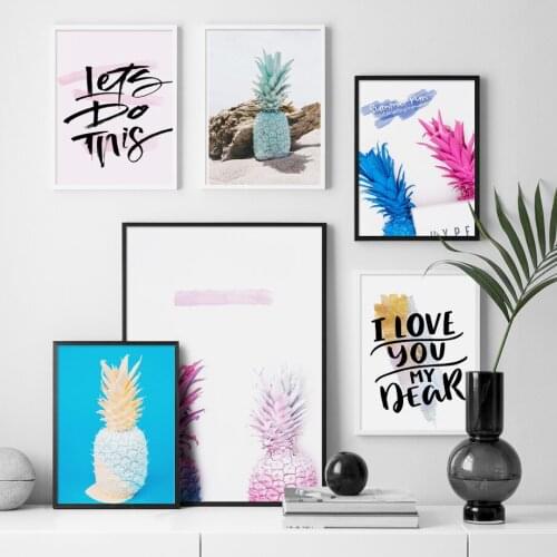 Colorful Pineapple Fruit Wall Art Canvas Painting Nordic Posters And Prints Landscape Wall Pictures For Living Room Decor