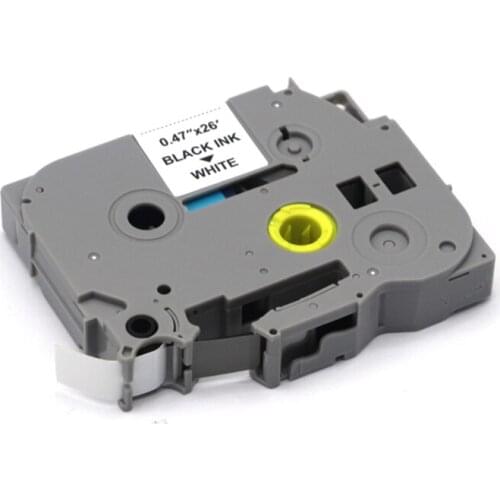 New 2Pcs for Brother P-touch Printers Black On White Compatible Label Tape 12mm Tze131 Tze231 Tze631 Tze-131 Tze-231 Tze-631