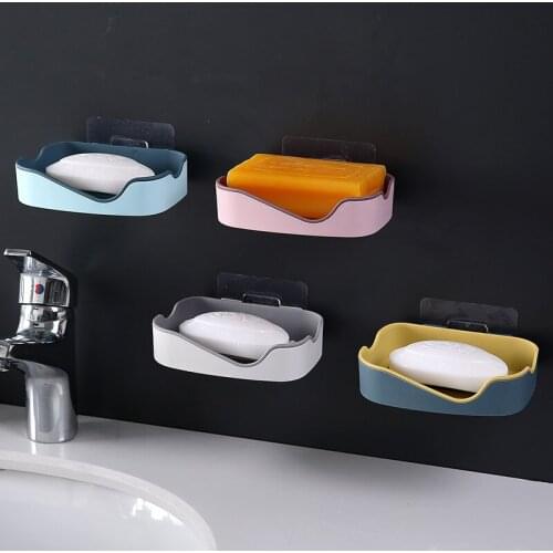 New hot sell Suction Cup Wall Dishes Soap Dish Case Soap Box Dish Storage Plate Drain Soap Box Storage Rack Plastic Holder 1pcs