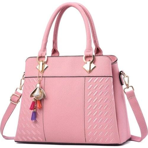 Lady Simple Style Hand Bags Women Handbags Tassel PU Leather Totes Bag Top-handle Crossbody Bag Shoulder Bag