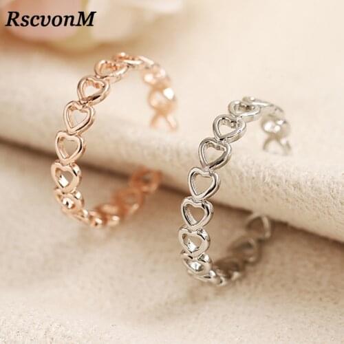 Silver Colour Hollowed-out Heart Shape Open Ring Design Cute Fashion Love Jewelry For Women Young Girl Child Gifts Adjustable