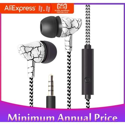 Earphone Wired Earphones Super Bass 3.5mm Crack Earphone Earbud With Microphone Hands Free Earpiece For Samsung R25