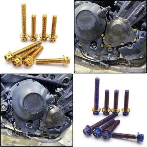 SEMSPEED Burned Blue Gold For YAMAHA MT-09 XSR900 MT09 FZ-09 2014-2019 2020 Motorcycle Stainless Steel Engine Cover Screws Bolts