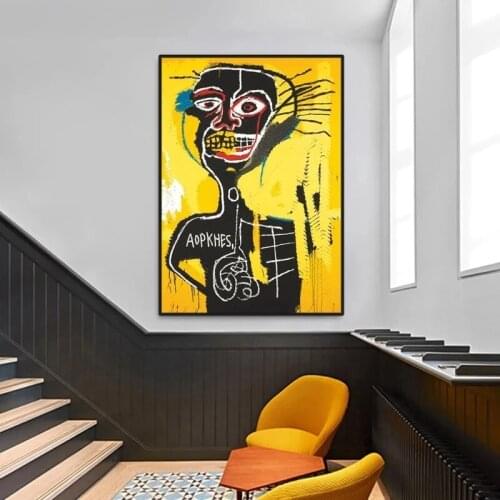 Modern Artist Jean Michel Artwork Print Abstract Pictures Graffiti Art Canvas Painting Posters And Prints Home Decor Cuadros