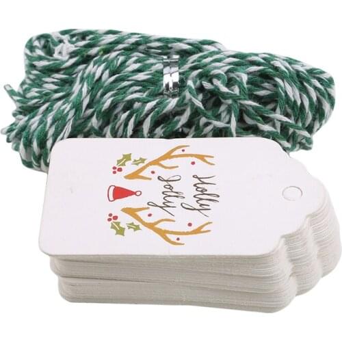 String Handmade Creative Hang Tag Packing Label Card DIY Creative Christmas Painted Tag Blank Kraft Taps Craft Supplies