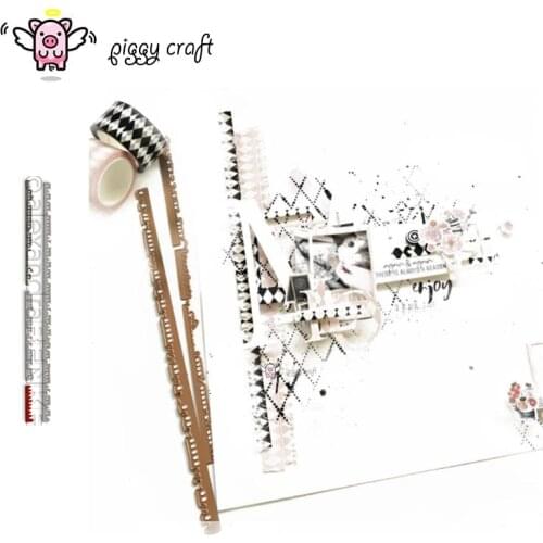 Piggy Craft metal cutting dies cut die mold Greeting card edge strip Scrapbook paper craft knife mould blade punch stencils dies