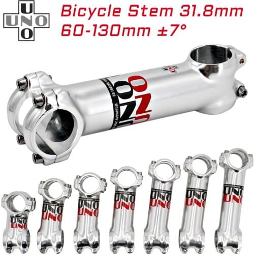 UNO Glossy Silver Bike Stem 7 degree 31.8mm 60-130mm Bicycle Handlebar Stem mtb Stem Road Bike Stem mtb Bicycle Accessories
