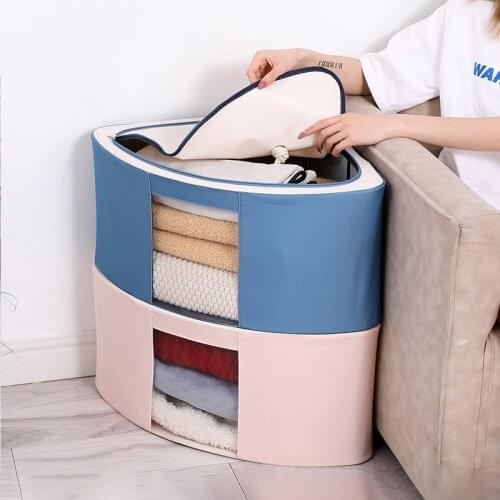 Oxford Cloth Fan-Shaped Storage Box Steel Frame Storage Bin Waterproof Moisture-Proof Folding Clothes Organizer Underwear Boxes