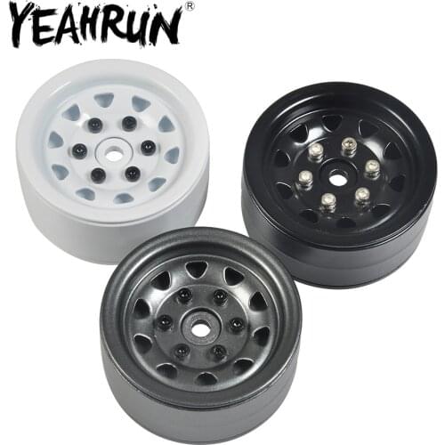 YEAHRUN Heavy Duty 1.9 inch Metal Alloy Beadlock Wheel Rims for Axial SCX10 D90 D110 TRX-4 1:10 RC Crawler Car