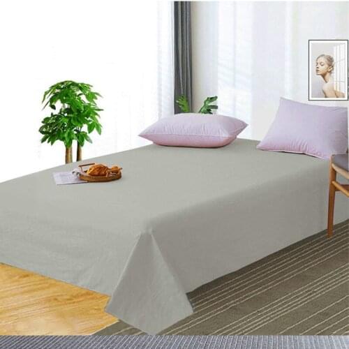 1 piece of 100% pure cotton solid color high-density soft right-angle flat bed sheet can be customized large king size