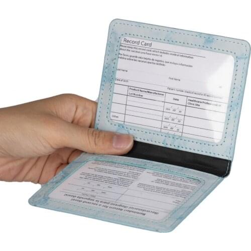 1 Pc Marble Texture Pu Protective Cover Portable Faux Leather Flexible Wear-Resistant Card Certificate Case Holder For Daily Use