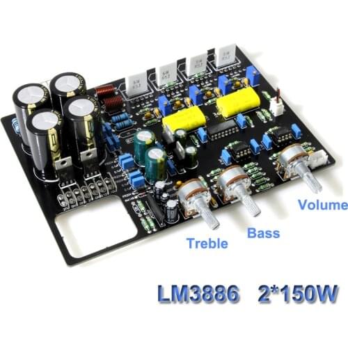 2*150W LM3886 Power Amplifier Audio Board Dual Channel Stereo HiFi Sound Intergrated Amplifiers Home Theater AMP