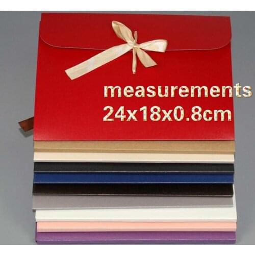 20pcs/lot 24x18x0.8cm Scarf Packaging Envelope 8.2Inch Colored Pearl Enveloped Box Wholesale Silk Ribbon Gift Boxes