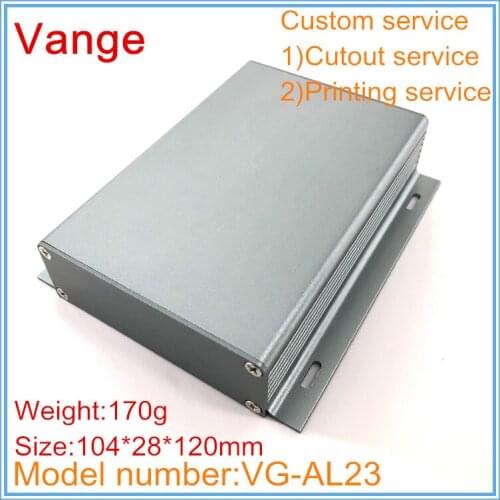 4pcs/lot wall-mounted project box 6063-T5 Aluminum integrated instrument housing 104*28*120mm for wifi repeater device