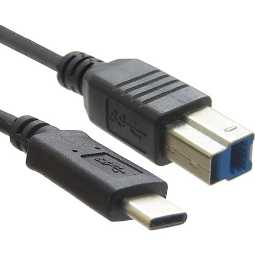 50pcs/lot 1M 3FT High Speed USB 3.1 USB-C Type C to USB 3.0 Type B BM Cable Data Sync Cable for Macbook to Printer Scanner