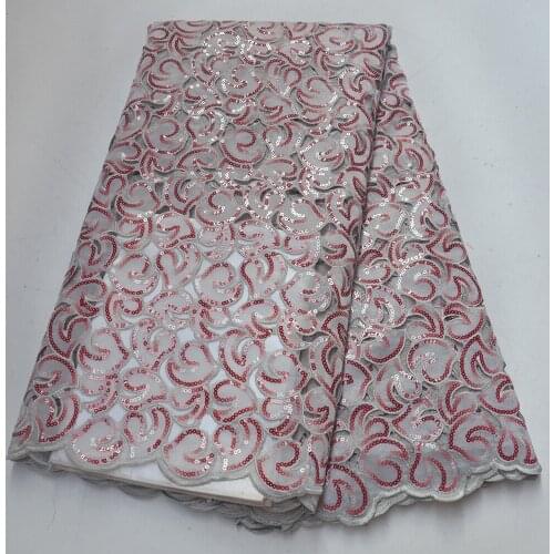 Sequence African Guipure Cord hand cut organza lace fabrics high quality embroidered Swiss voile French tulle mesh sequins laces