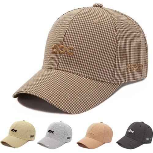 ABC 3D Embroidery Lattice Womens Baseball Cap Kpop For Female Snapback Hip-Hop Autumn Hat Cotton Mens Hat Cotton BQM103