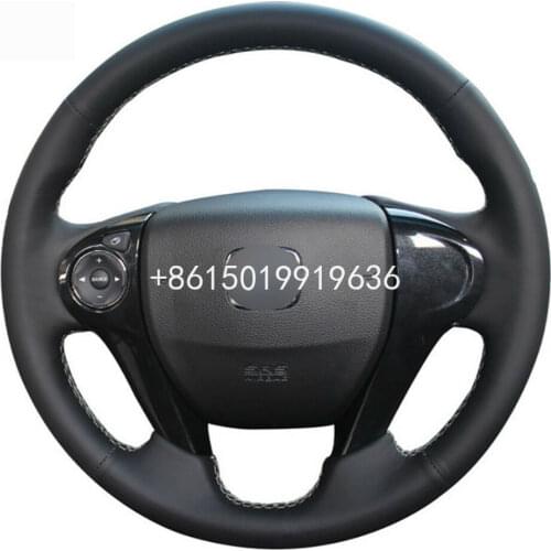 DIY Free Customized black leather car Steering Wheel Wrap Cover For Honda Accord 9 Odyssey Crosstour 13-16 Pilot 16-17