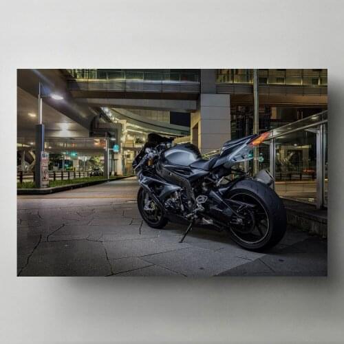 Superbike B M W s1000rr Black Motorcycle Modern Art Canvas Painting Wall Picture Posters and Prints for Living Room Decor