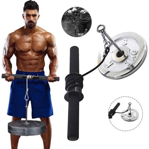 Fitness Forearm Trainer Strengthener Wrist Hand Grip Hand Strength Exerciser Weight Lifting Rope Waist Roller Equipment Gym
