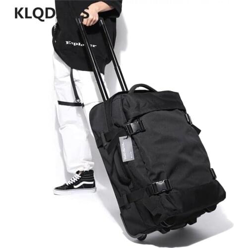 KLQDZMS Casual Rolling Luggage Fashion Portable Travel Bags Large Capacity Wheeled Suitcase Trolley Outdoor Sports Backpack