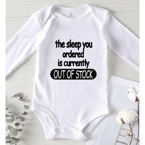 Romper for Babies Toddler Jumpsuits Baby Clothes Boy Girl Infant Winter Sleep Out of Stock Letter Print Baby Shower Gifts