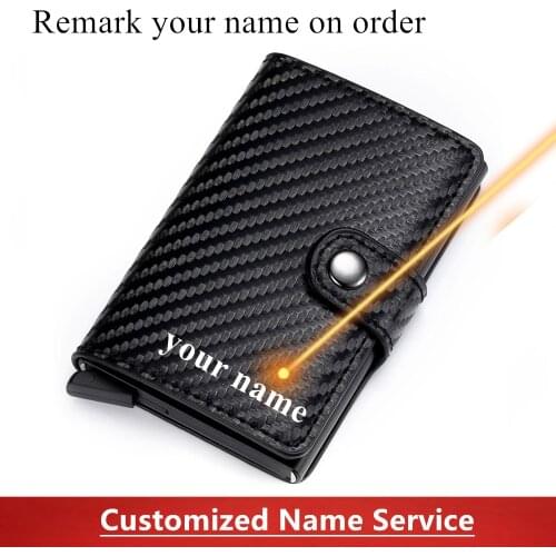 SEMORID Carbon Fiber Card Holder Wallets Men Brand Rfid Black Magic Trifold Leather Slim Mini Wallet Small Money Bag Male Purses