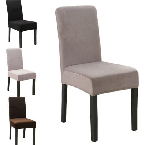 Lychee Solid Dining Chair Covers Thicken Stretch Chair Cover Wedding Party Deco Seat Covers