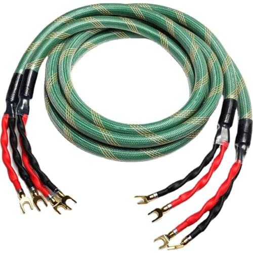 Mcintosh Speaker Cable 4N Silver Plated Copper Bi-Wire Spade to Banana HiFi Audio Line