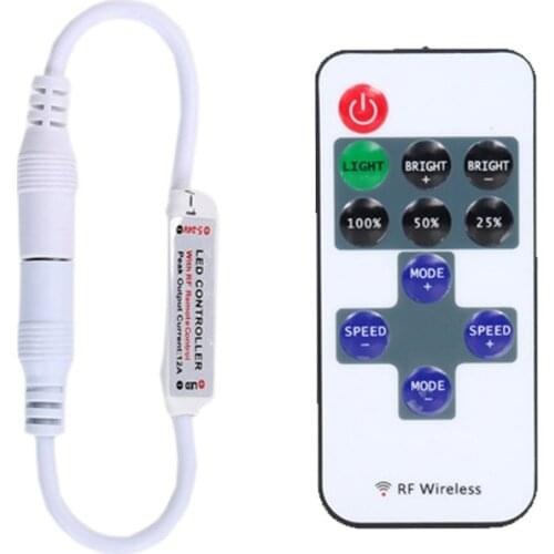 Mini DC12V Led Controller Dimmer 12A Wireless RF Remote to Control Single Color Strip Lighting 3528 5050 led strip