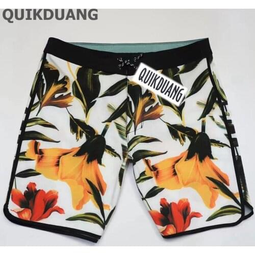 New 4Way Stretch Bermuda Male Board Shorts Spandex Waterproof Beach Pants Surf Shorts Quick-Dry Men Leisure Shorts E486