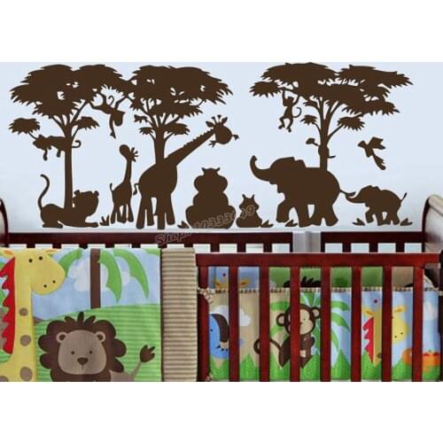 Safari Wall Decal Vinyl Home Decor Jungle African Safari Animal Wall Sticker Kids Children Bedroom Nursery Decor Wallpaper C819